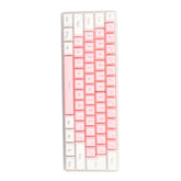 60% Gaming Keyboard, Ergonomic DC 5V USB Wired RGB Backlight 61 Keys Imitated Mechanical Technique Office Keyboard for PC (White Pink)